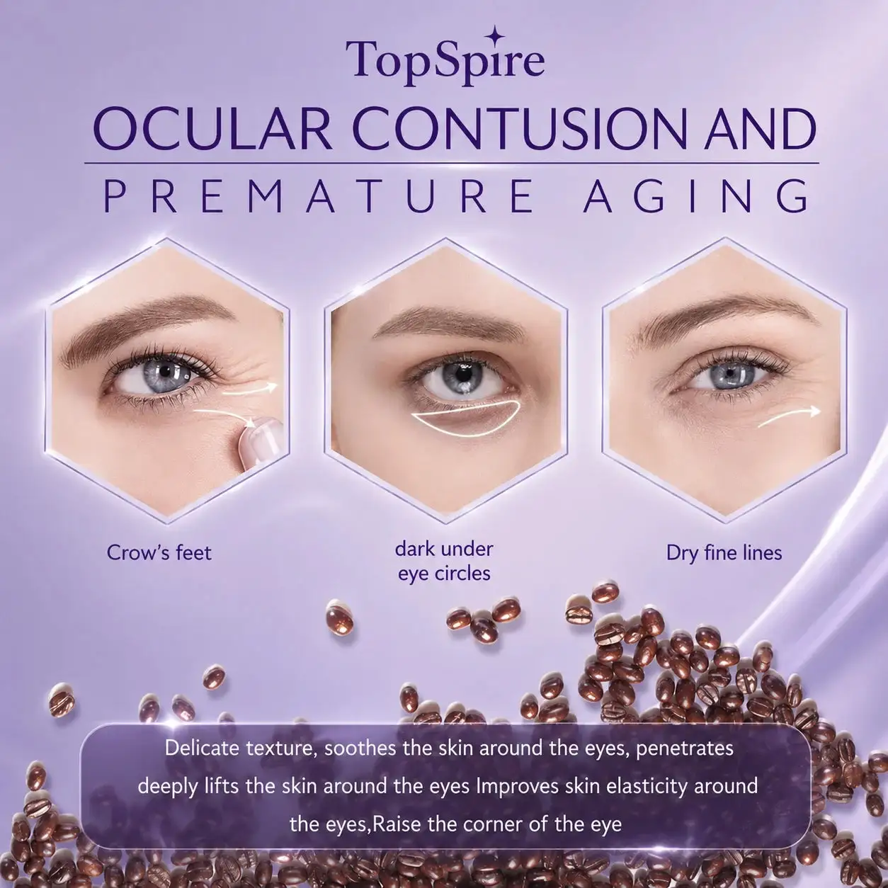 TopSpire 60 Second Effects Tinted Firming Gel - Under Eye Cream For Puffiness And Bags Under Eyes