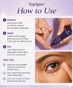TopSpire 60 Second Effects Tinted Firming Gel - Under Eye Cream For Puffiness And Bags Under Eyes