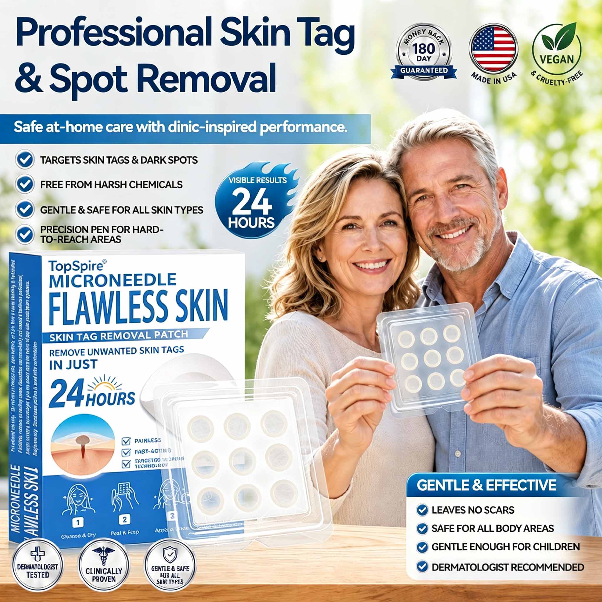 TopSpire® Advanced Microneedle Skin Tag Removal Patch